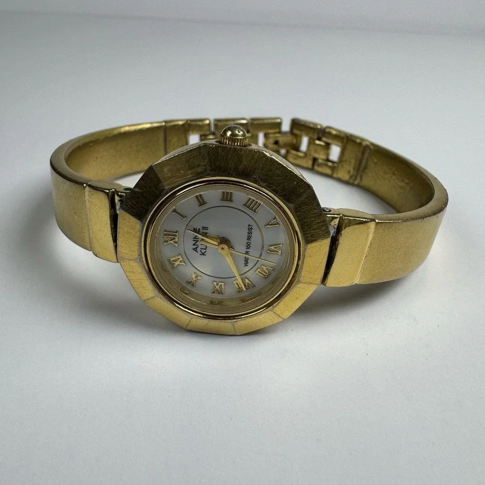 Vintage Anne Klein II Watch Women Gold Tone Wrist Jewelry Rare‎ Working Watch